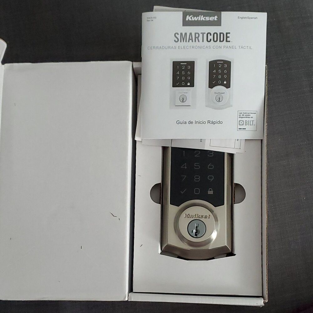 Kwikset SmartCode Keypad Smart Lock Deadbolt Satin Finish Silver/Black